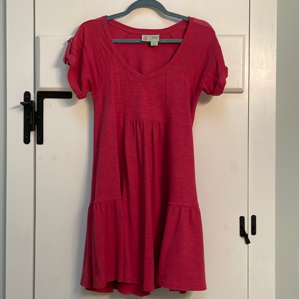 Anthropologie coral, t-shirt dress. Size XS petite